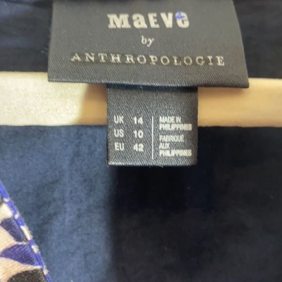 EUC Anthropologie Maeve Blue Floral Sleeveless Knee Length Shift Size 10 - Picture 10 of 16